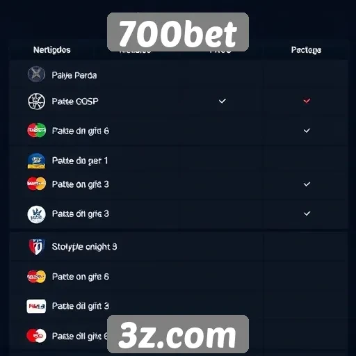 Comparativo de métodos de pagamento no 700bet
